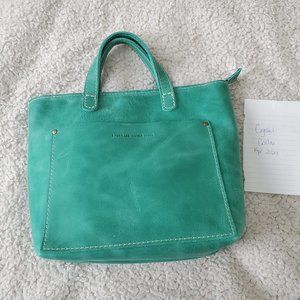Portland leather mini zip Crossbody in Reef, EUC